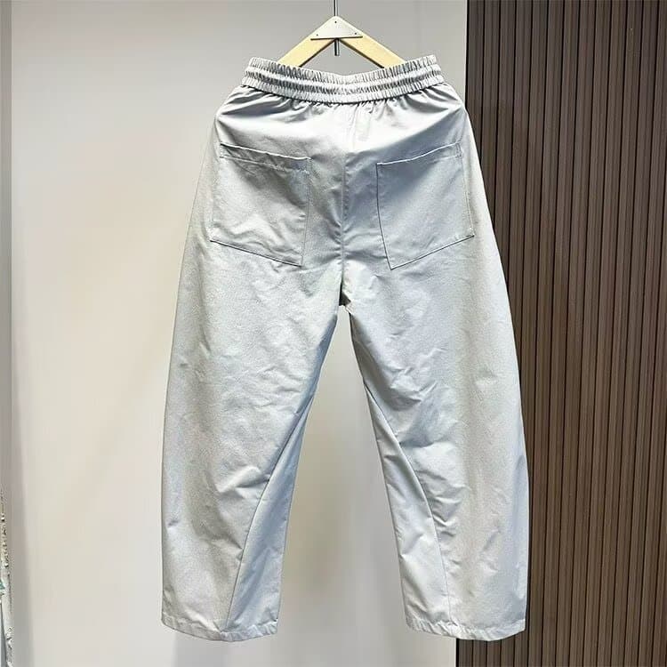 Verão simples cor sólida All-Match cintura elástica rufião bonito moda simples jovens homens casuais calças retas moda n