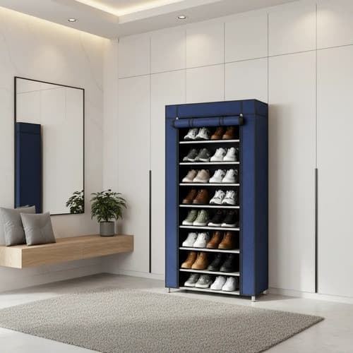 Sapateira Organizador Desmontável Compacto 9 Andares Azul