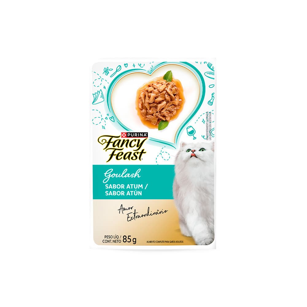 Ração Úmida Fancy Feast Sachê Goulash para Gatos Adultos sabor Atum 85g