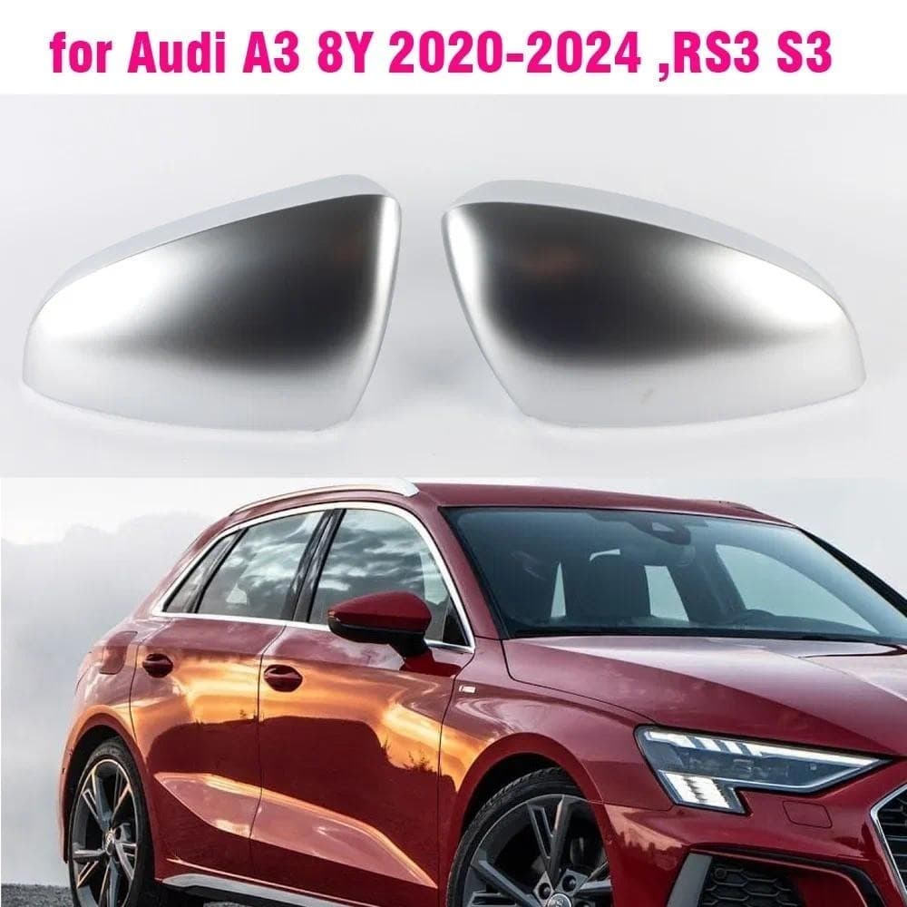 1 Par De Tampa Do Espelho Lateral Passageiro Motorista Retrovisor Carro Substituição Preto Brilhante Para Audi A3 S3 RS3