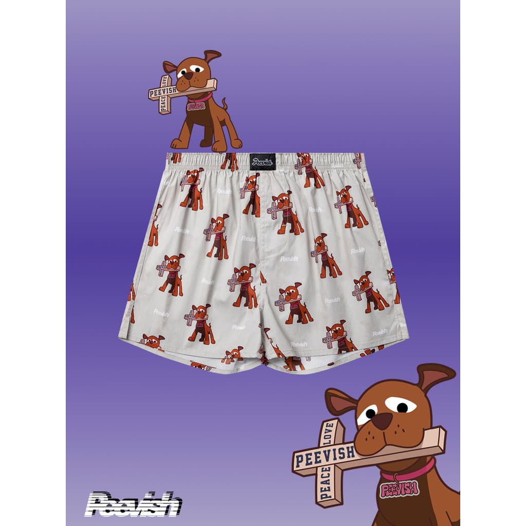 PEEVISH PEEVISH Calças de seta de algodão puro Roupa íntima solta Calças masculinas Calças de pijama curtas para casa fe