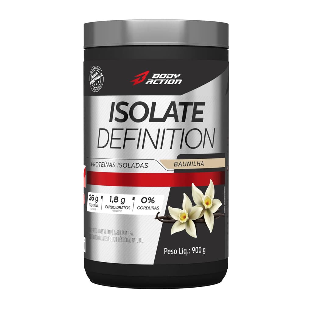 Whey Isolado Proteina Isolada 900g Body Action - Zero Açúcar Glúten