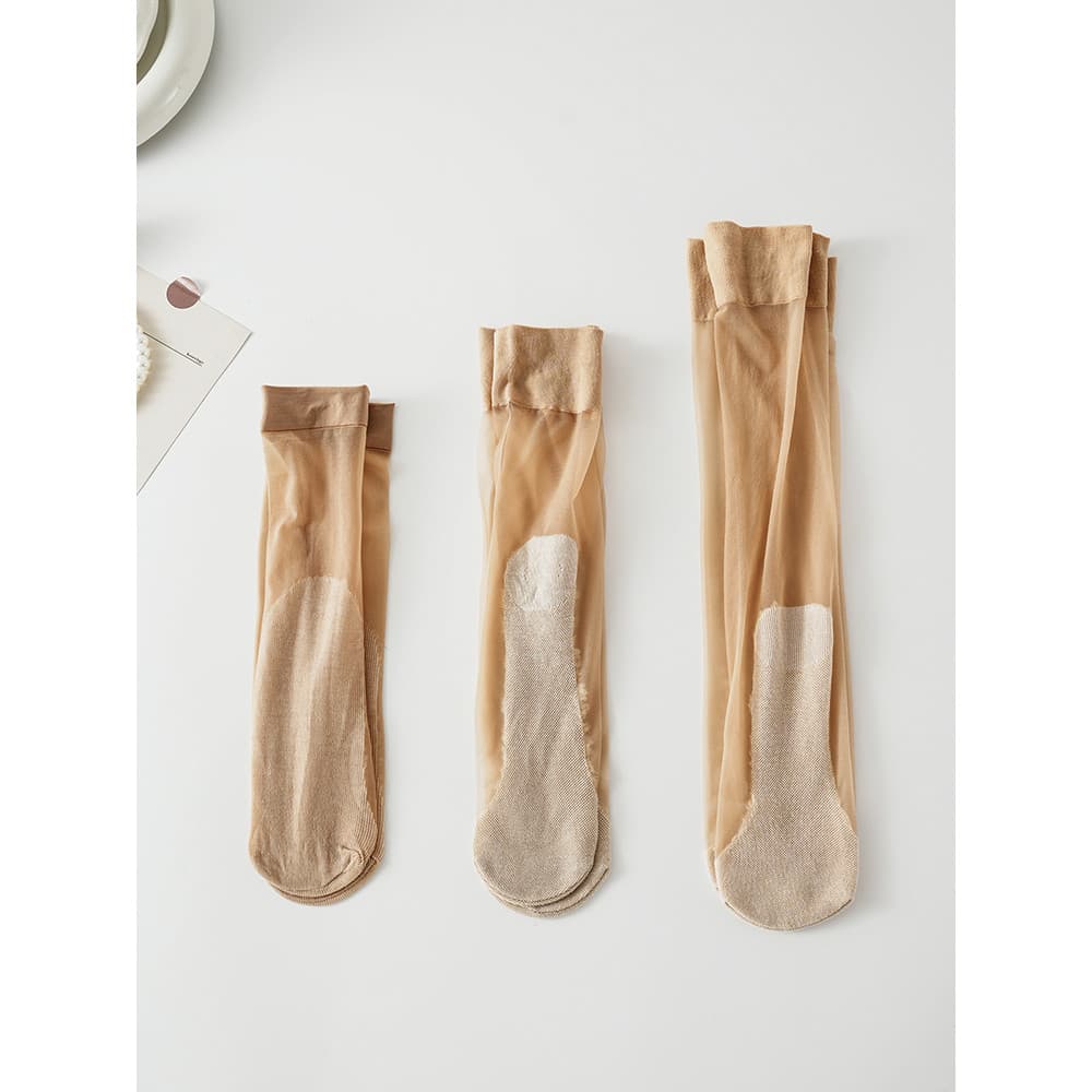 Pé antiderrapante meias Mid-tube meias femininas estilo fino anti-Snagging bezerro meias verão corretivo meio tubo