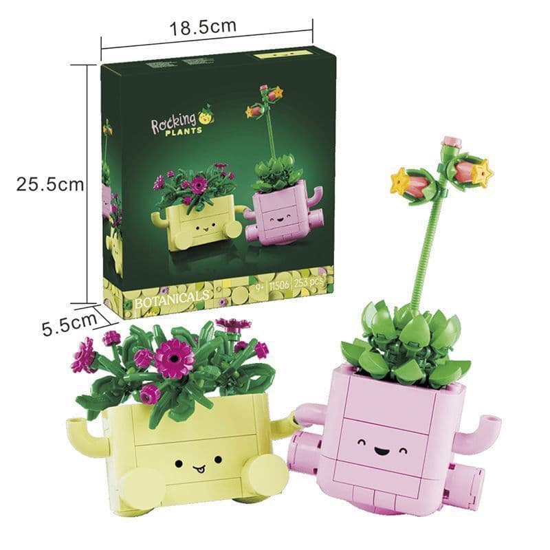 253 pçs compatível Lego blocos de construção feliz buquê vaso preservado flor rosa dia dos namorados montado brinquedo p