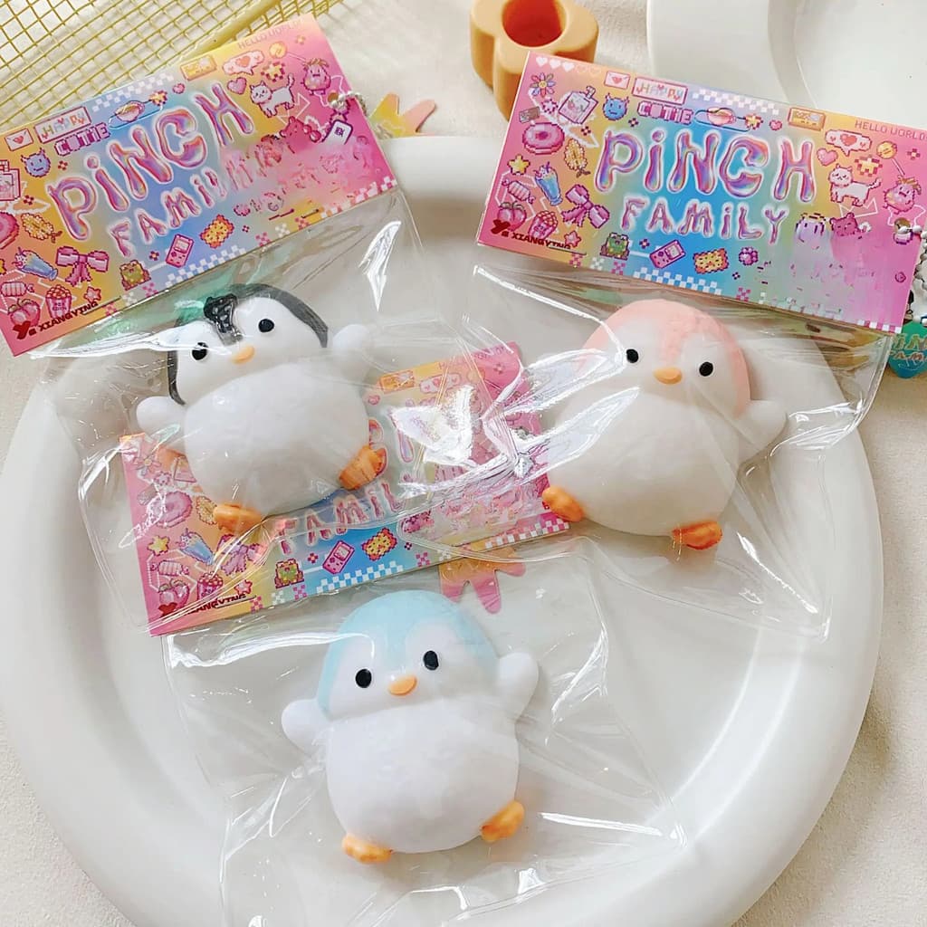 Bonito Diversão Mole Pinguim De Pelúcia Brinquedos Antiestresse Taba Squishу Crianças Meninas Presentes Escovichoso Estr