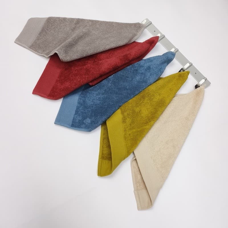 Simples cor lisa algodão portátil cordão toalha quadrada toalete cozinha pendurado toalha de mão Super macio absorvente