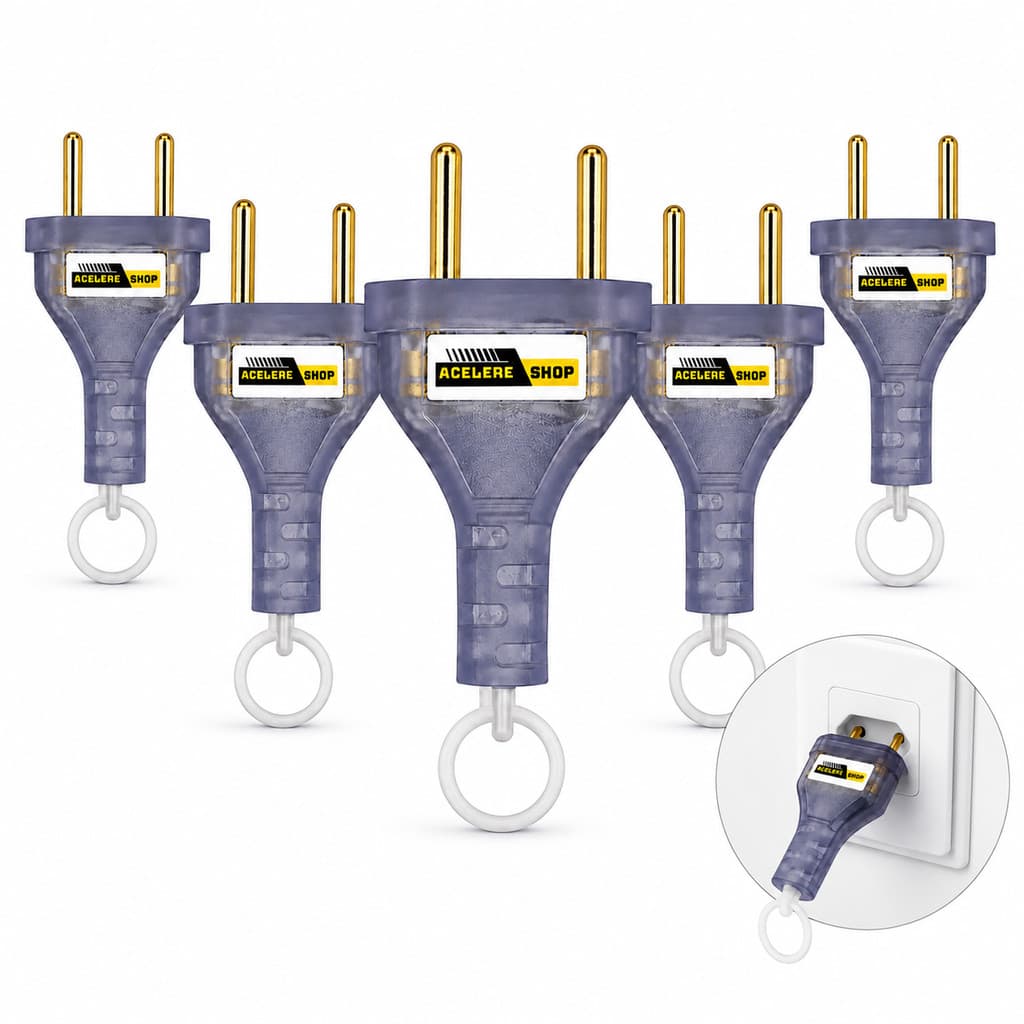 5 Detector De Tensão Testador Tomadas Chaveiro Plug 110/220v Branco