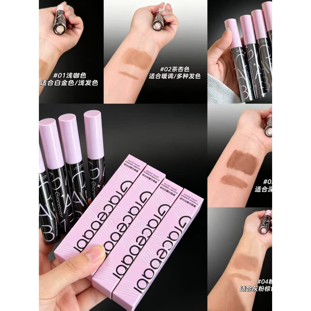 Gracebabi tingimento instantâneo veludo névoa tingimento creme de sobrancelha 6.5g segurar maquiagem renderização de cor