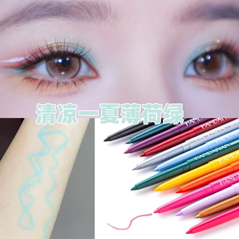 Caneta de Gel delineador verde menta fresca Macaron cor arco-íris delineador suave fácil de colorir Taro roxo maquiagem