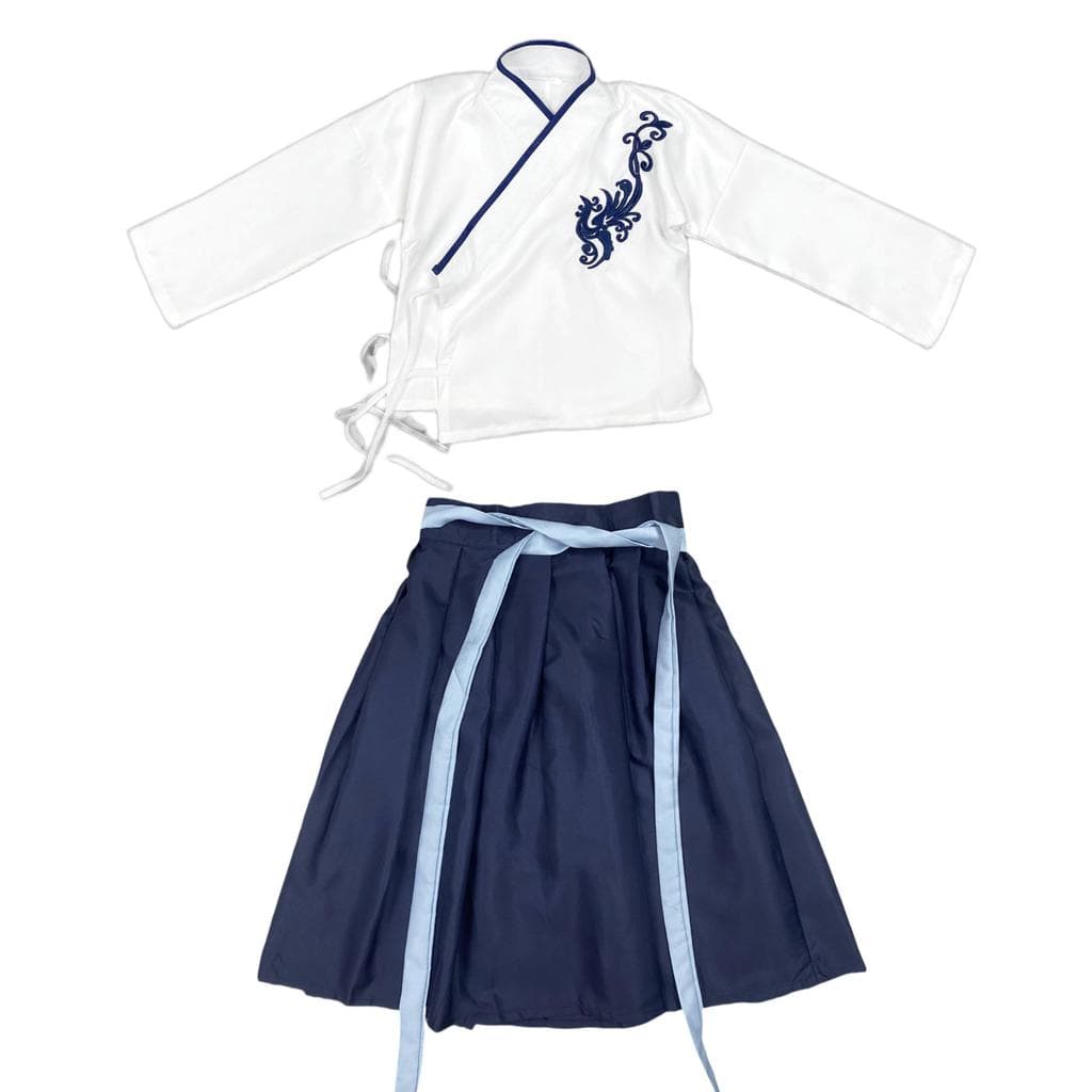 T12 novo estilo crianças Hanfu uniforme escolar chinês bordado gola cruzada menino estilo chinês traje dia 1 desempenho