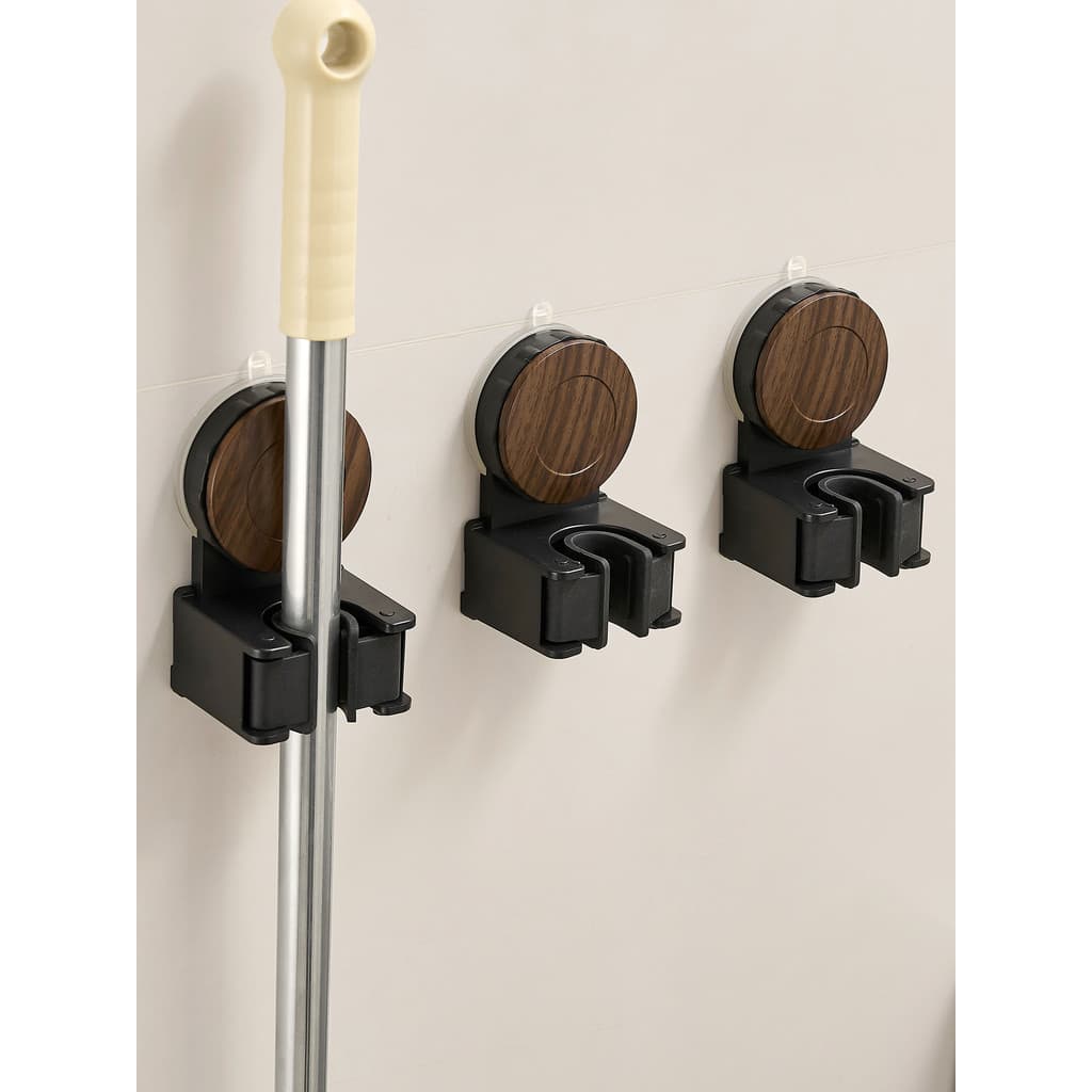 Estilo Medieval ventosa Mop clipe de parede sem perfuração porta do banheiro gancho traseiro colocar vassoura fixa ferra