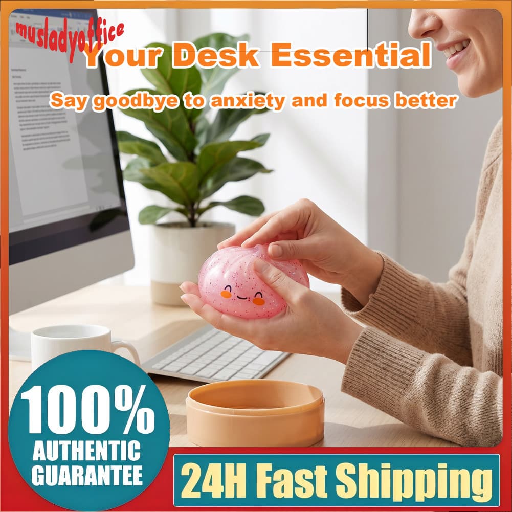 musladyoffice-BR 2Pack Dumpling Squishy Glitter Gigante Espremendo Pão com Vaporizador para Adultos Alívio de Ansiedade