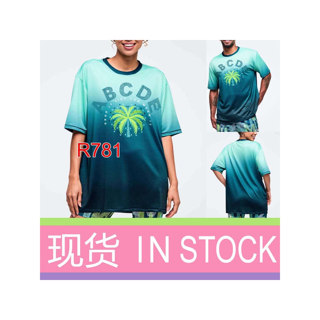 ZW Zunba masculino feminino roupas de Fitness Lamei estilo série novo estilo dança topo solto manga curta esportes camis