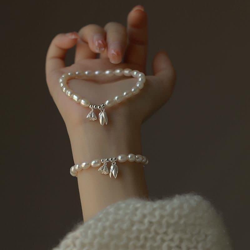 Pulseira de sementes de lótus, pulseira de contas de alta qualidade e exclusiva, estilo vintage francês versátil.