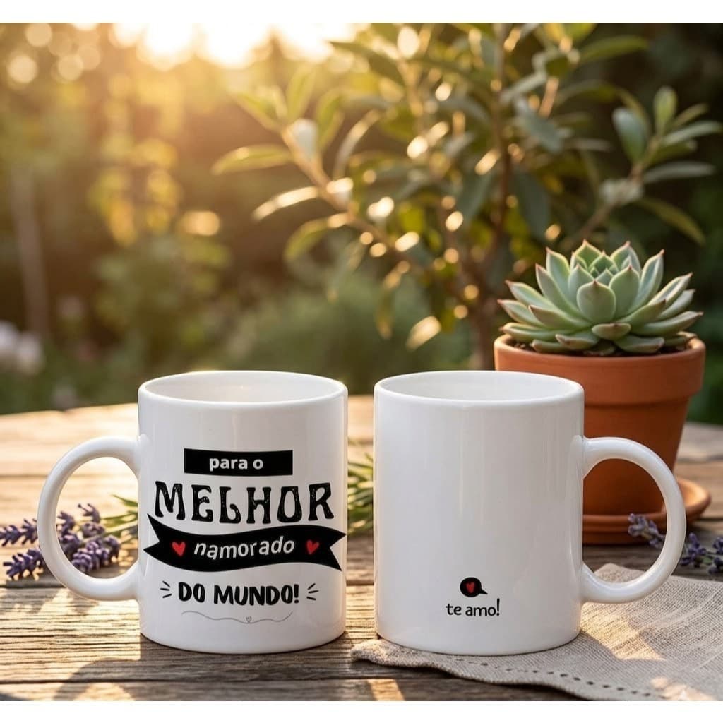 Caneca Dia dos Namorados Para Presentar 325ml Cerâmica Alta Qualidade Envio Rápido