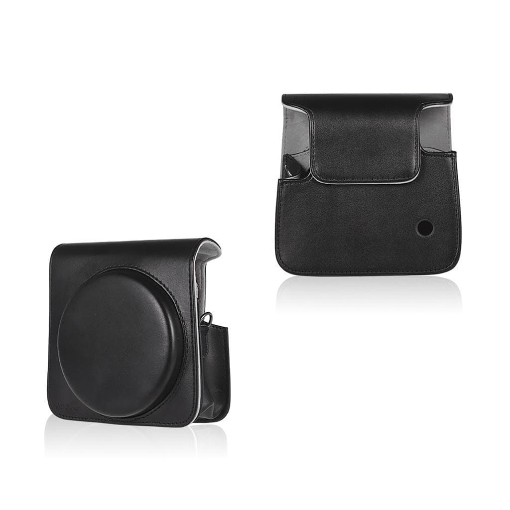 Bolsa de couro PU para câmera, capa protetora com alça ajustável, interior de microfibra, tampa superior removível,