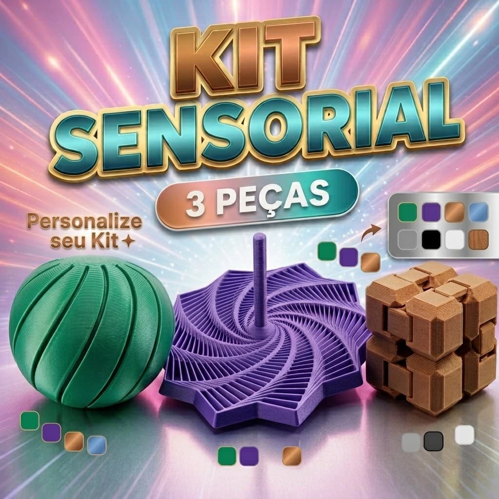 Kit 3 Brinquedos Sensoriais 3D Antiestresse Cubo Infinito Estrela Bola Fidget Toy TDAH Autismo PRESENTE DIA DAS CRIANÇAS