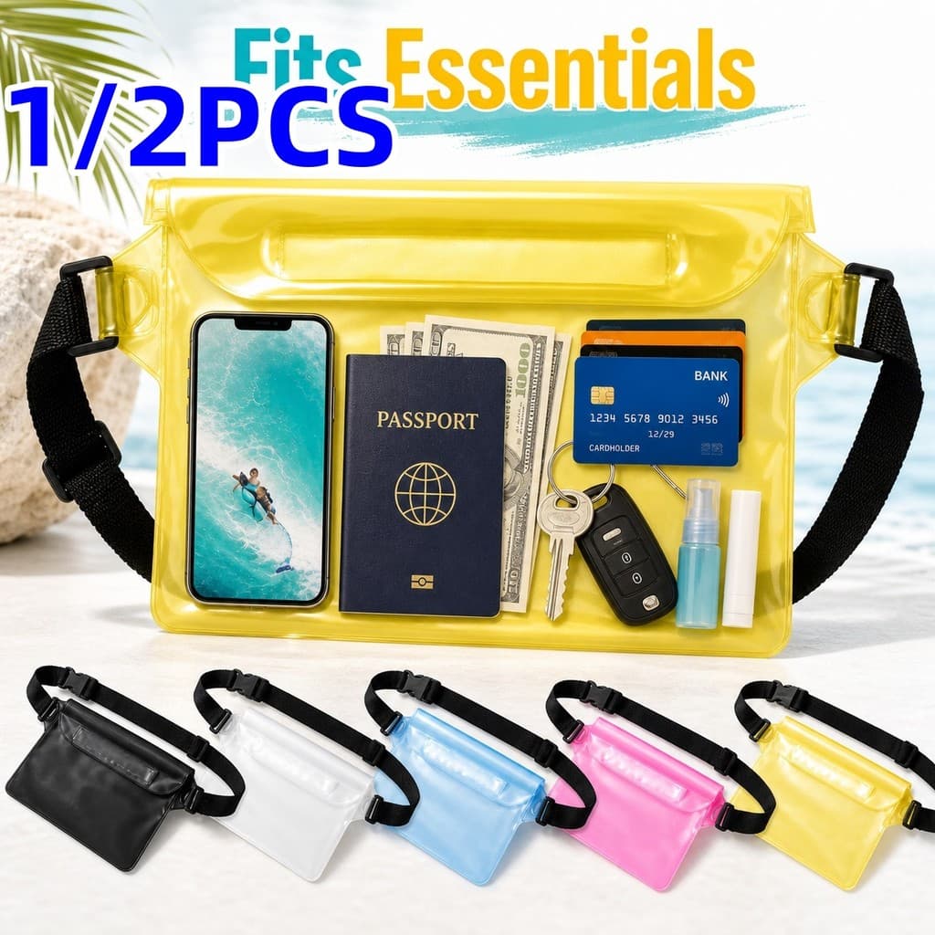 1/2 Pcs Bolsa De Viagem À Prova D'água Para Telefone Cintura Itens Essenciais