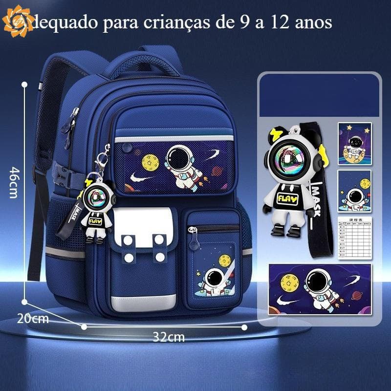 Mochila Infantil Astronaut Card - Leve, Impermeável, Mochila Escolar de Grande Capacidade