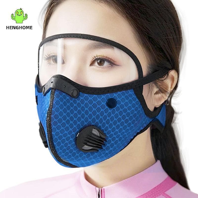 HENGHOME Nova Máscara Facial De Ciclismo Com Óculos De Filtro De Poeira Esporte Lavável Reutilizável Para Homens Filtros