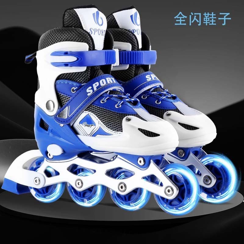 Crianças patins Flash patins grandes crianças patins ajustáveis homens mulheres