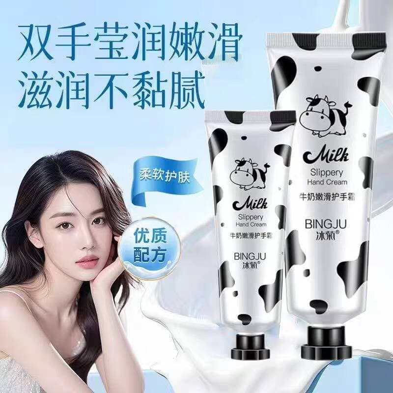 Leite creme para as mãos macio suave creme para as mãos hidratante Anti-rachaduras melhorando áspero refrescante não gor
