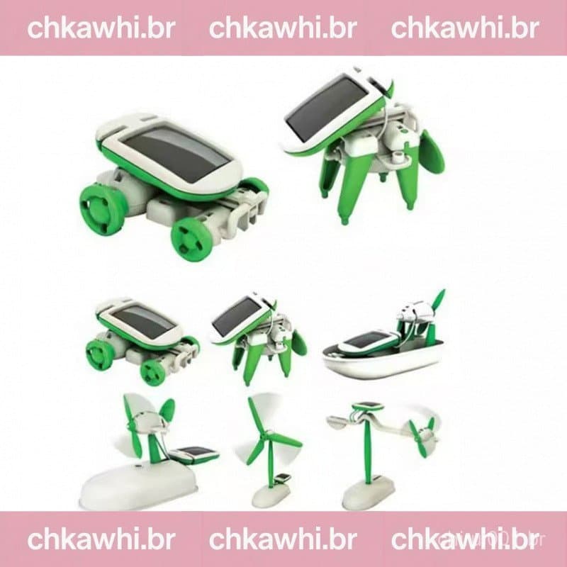 6 em 1 criativo DIY aprendizagem educacional Kit robô Solar brinquedo infantil presente RFUJ