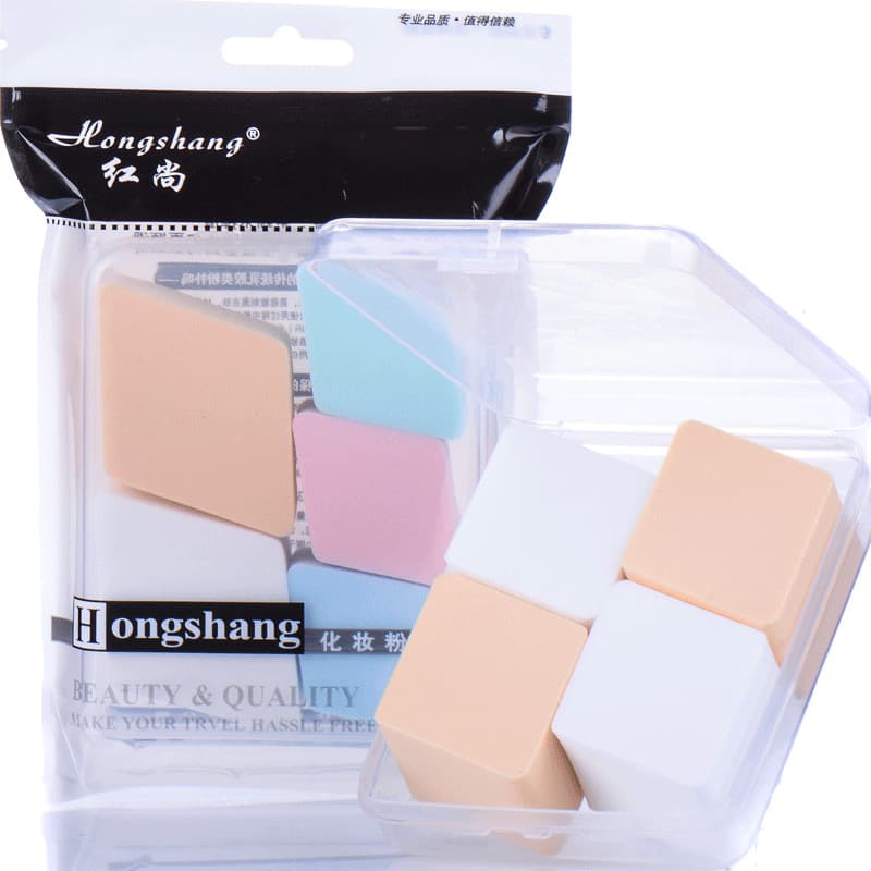 Hongshang Wet Dry Dual-use Foundation BB Cream Caixa Puff em forma de diamante Esponja de gota de água Puff facial Maqui