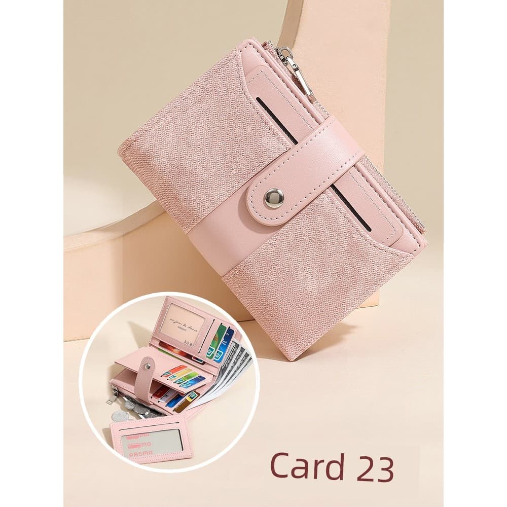 carteira carteira feminina pequena Carteira simples feminina estilo curto grande capacidade Multi-cartão titular moeda b