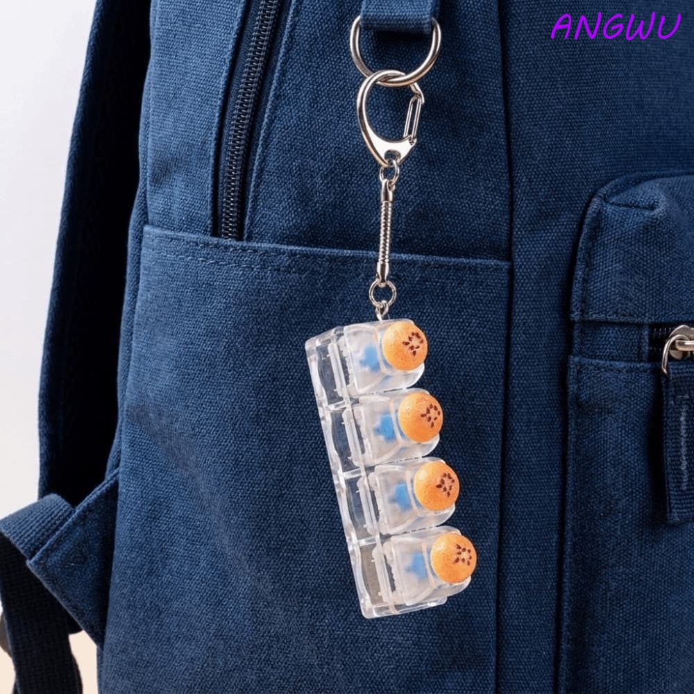 Chaveiro De Pão De 4 Teclas ANGWU , Forma De Sobremesa De Desenho Animado , Keycap Em Miniatura Para Comida , Com Botão