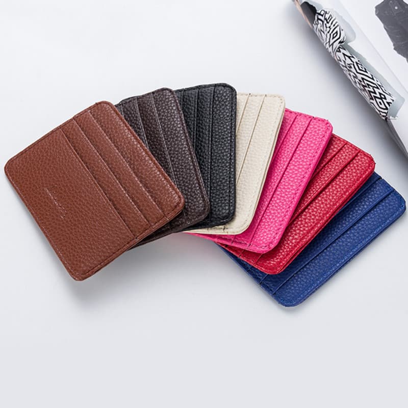 < LK > Porta-Cartões De Identificação PU Dupla Face , Multicolorido , Banco , Cartão De Crédito , Multi-slot , Carteira
