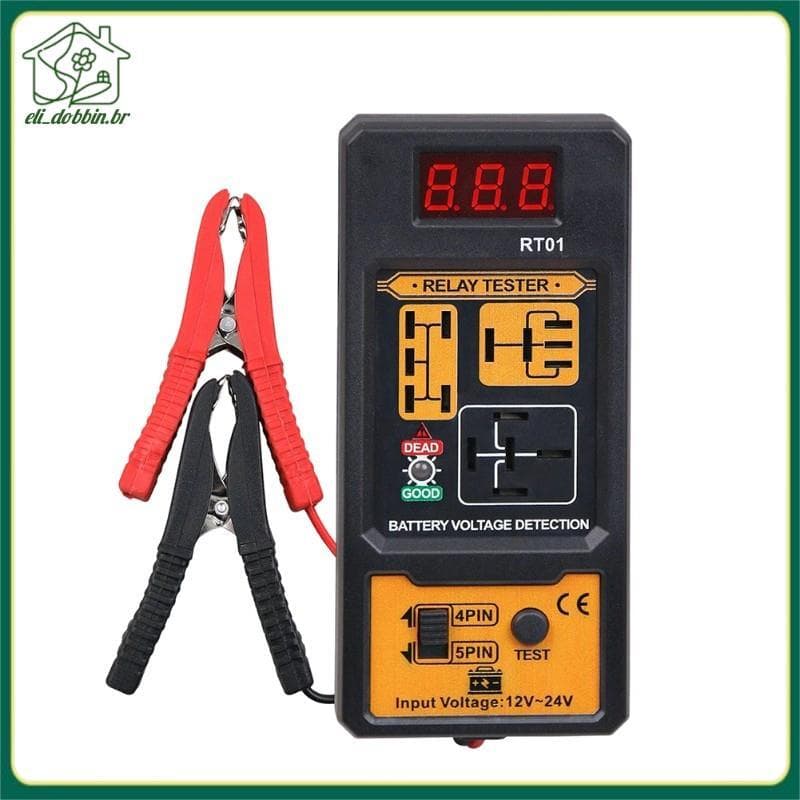 Verificador De Bateria De Carro Testador De Relé Eletrônico Automotivo Com Luz LED 12-24V Tensão Universal