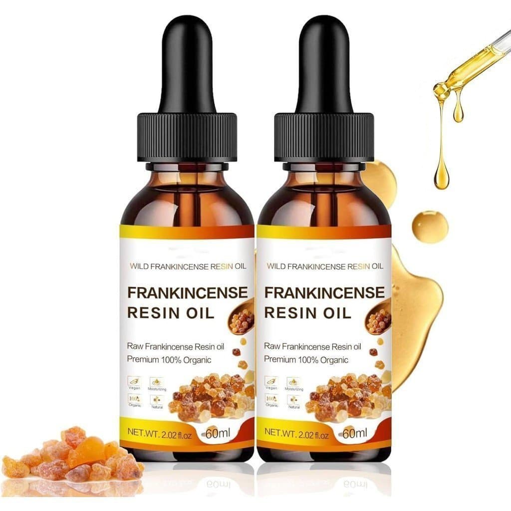 Óleo de Resina de Olíbano Orgânico, Óleo de Olíbano para Cuidados com a Pele - Reduz Linhas Finas e Rugas, Acalma e Repa