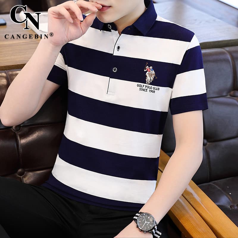 Camisa Polo masculina de manga curta verão gelo seda puro algodão 2025 novo estilo High-End colarinho lapela Street Wear