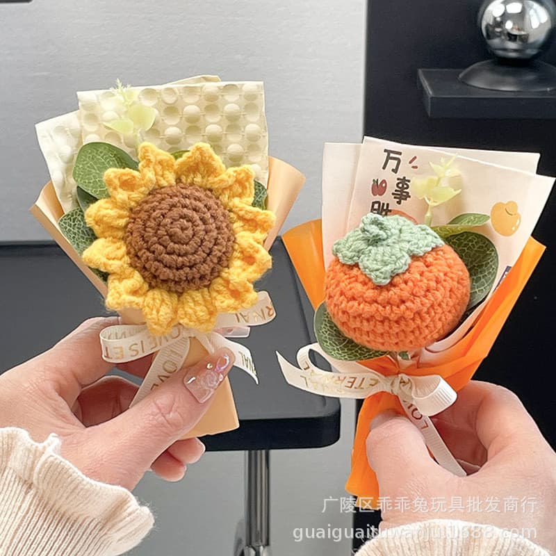 Tricô de lã artesanal tricô pequeno buquê presentes do dia das mulheres presentes de aniversário lembranças temporada de