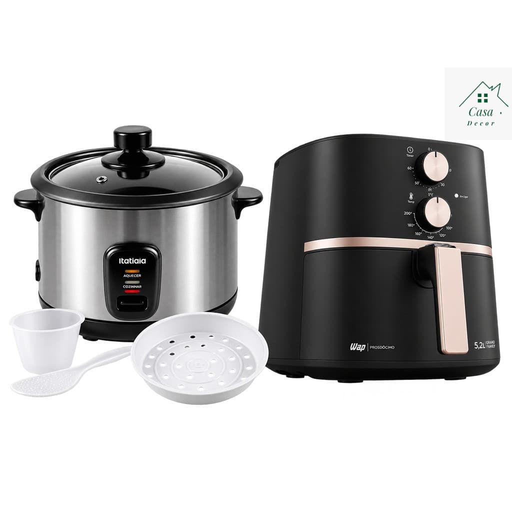 🎉 OFERTA ESPECIAL: Fritadeira Elétrica WAP + Panela de Arroz 1,5L Cozinha Moderna 🍳