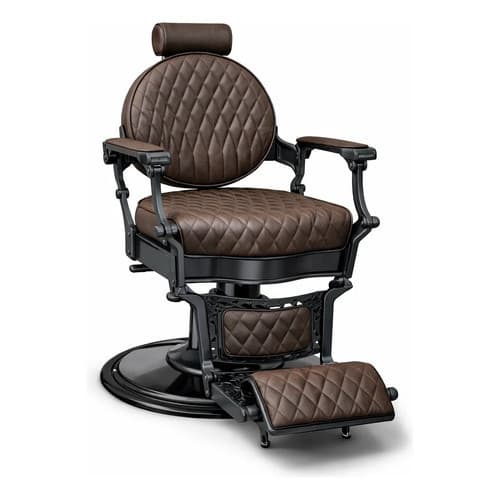 Cadeira Barbeiro Marrom Confortável Reclinável Premium