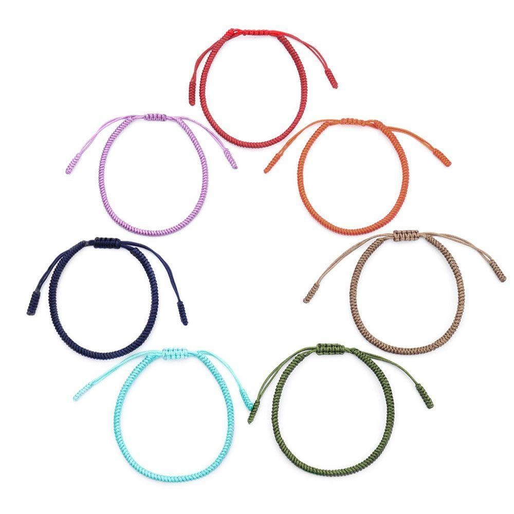 Pulseiras De Corda Amizade Homens Nós Budista Tibetano Jóias Ajustáveis