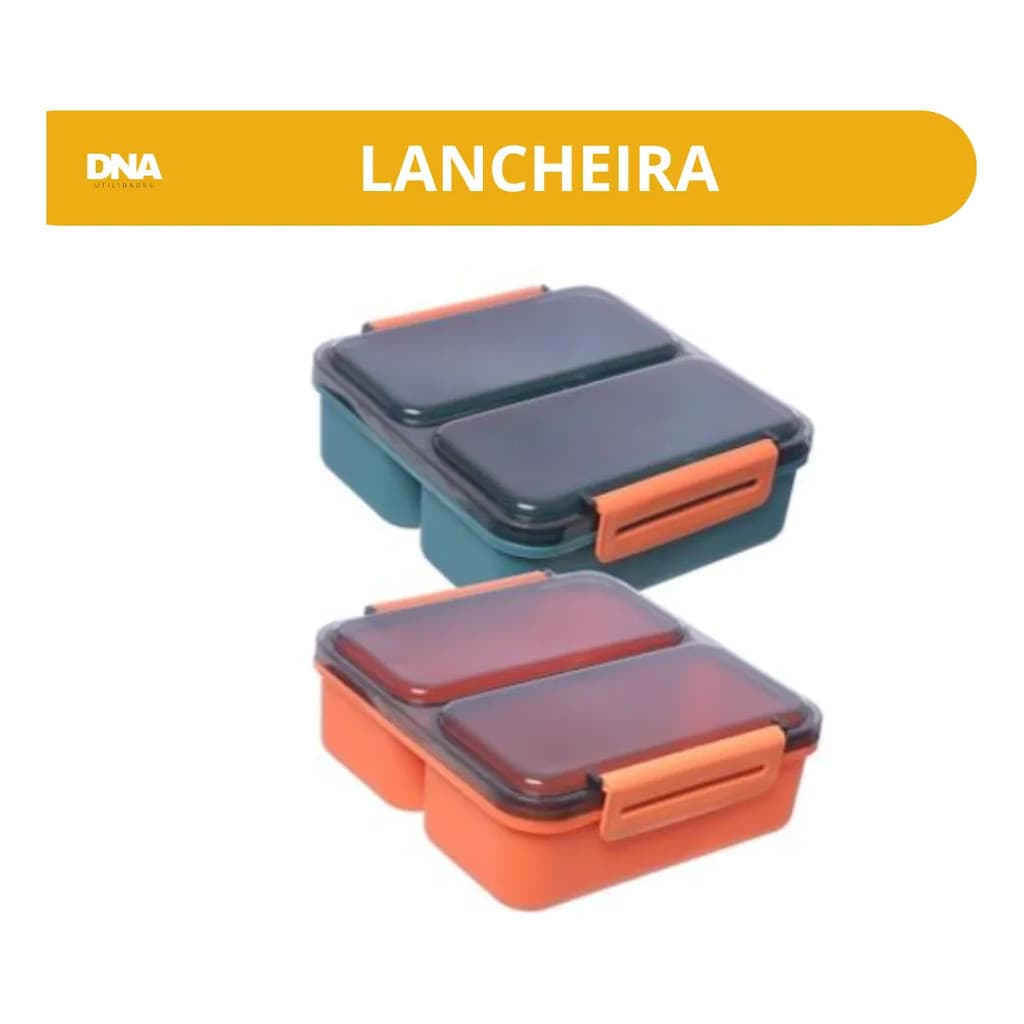 Lancheira Dupla Marmita Infantil Lanche Escolar 2 Divisórias