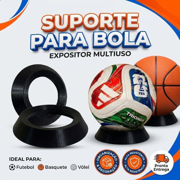 Kit Suporte Expositor Para Bola Futebol Basquete Vôlei