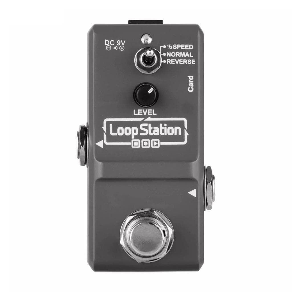 Mini Guitar Loop Pedal Ammoon Station Effect com concha de metal completa Gravação de 10 minutos Cartão de memória de 1