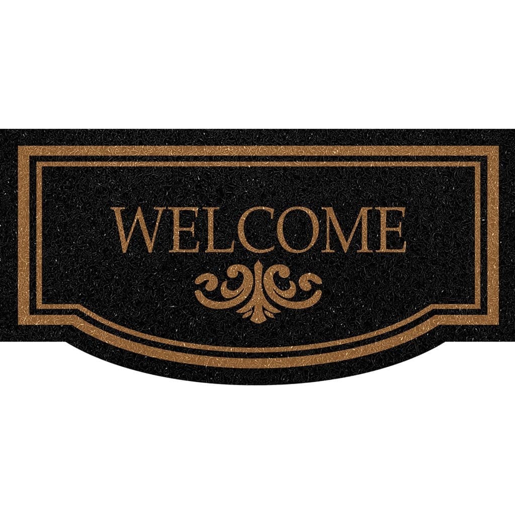 Tapete Porta Entrada Casa Capacho Vinil Formas Welcome Black Kapazi Antiderrapante 30x70cm