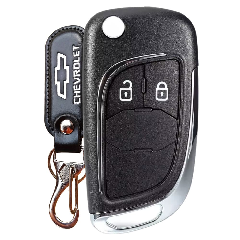 Chave Canivete Chevrolet 2 botões Cruze Onix S10 Montana Cobalt Spin Tracker c/Chaveiro Preto chevrolet
