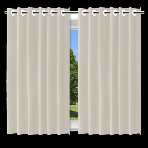 Cortina Blackout Tecido Bloqueio Luz Design Moderno Ilhos Facil Instalacao Bege 280x250cm Sala Quarto