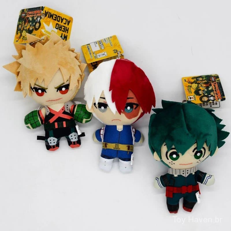 15cm My Hero Academia Anime Midoriya Izuku Bakugou Katsuki Bakugou Katsutaka Todoroki Brinquedo de Pelúcia Pendente Bone
