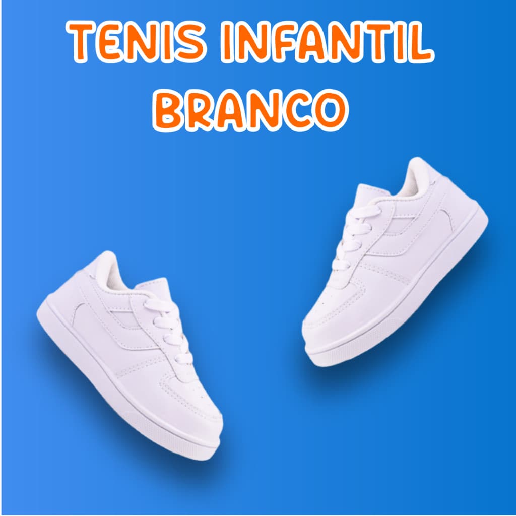 Tênis Infantil Branco Menino Confortavel Resistente DukKids