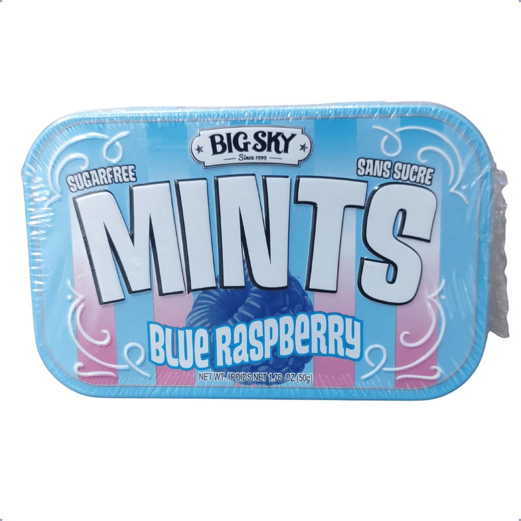 Big Sky Mints Blue Raspberry 50g Pastilha Importada Zero Açúcar
