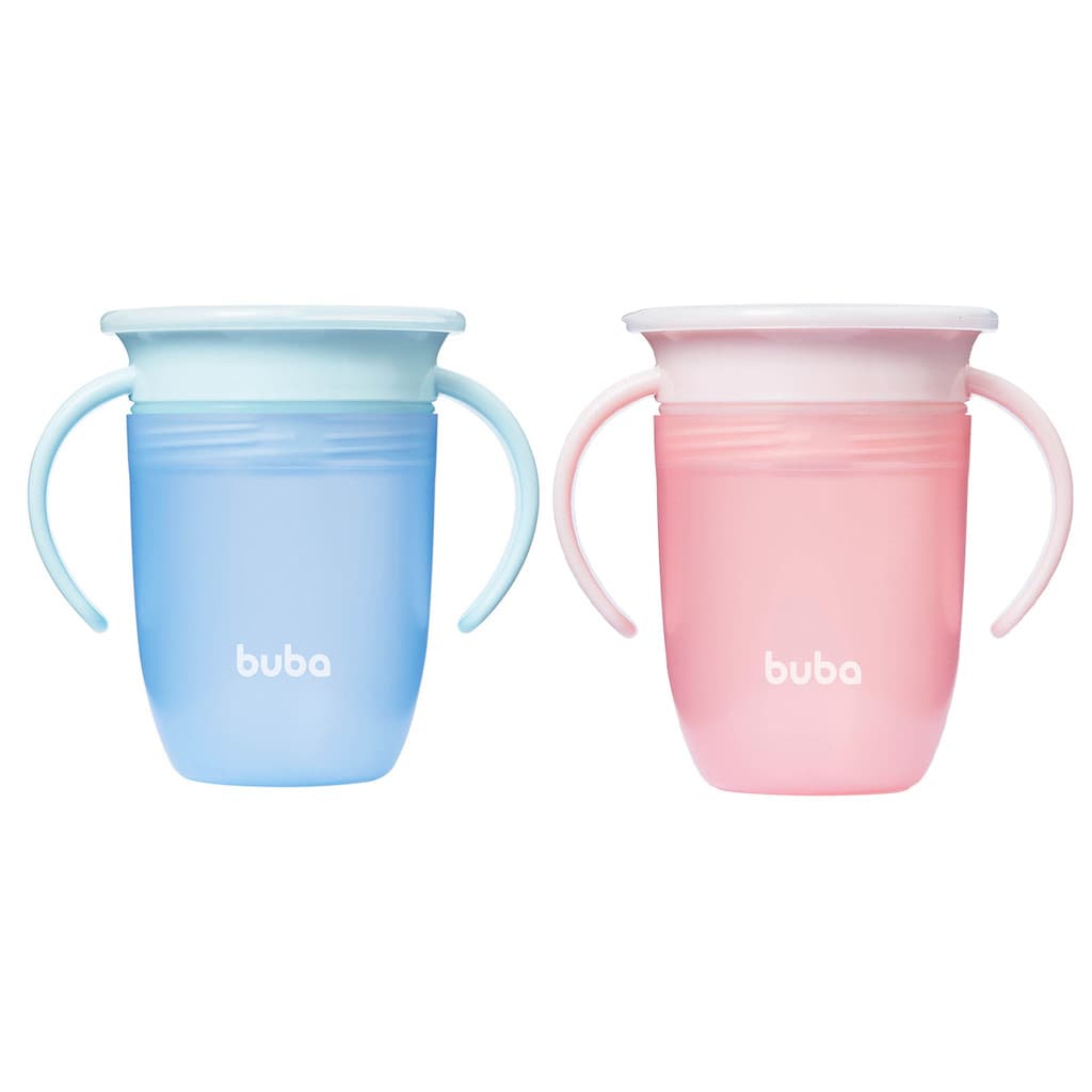 Copo de Treinamento 360° com Alça para Bebê 210ml Buba