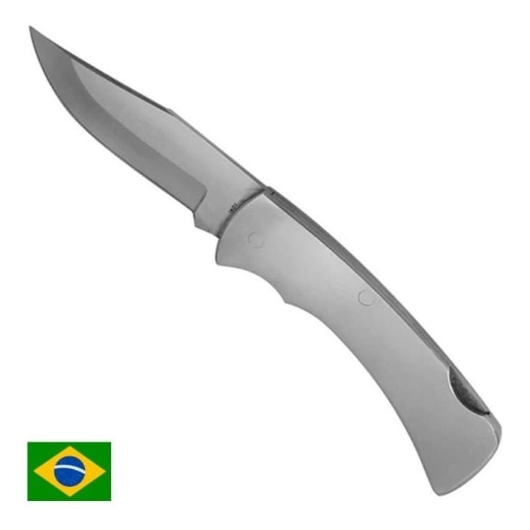 Canivete Inox com Trava Ideal Pescaria Caça Estilo Zebu