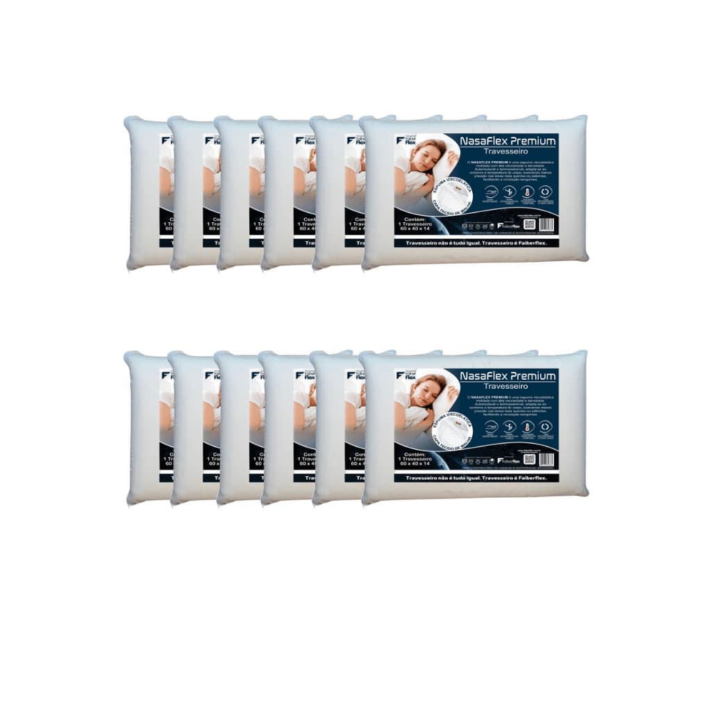 Kit 12 Travesseiros Hotelaria de Luxo Nasa Premium Atacado
